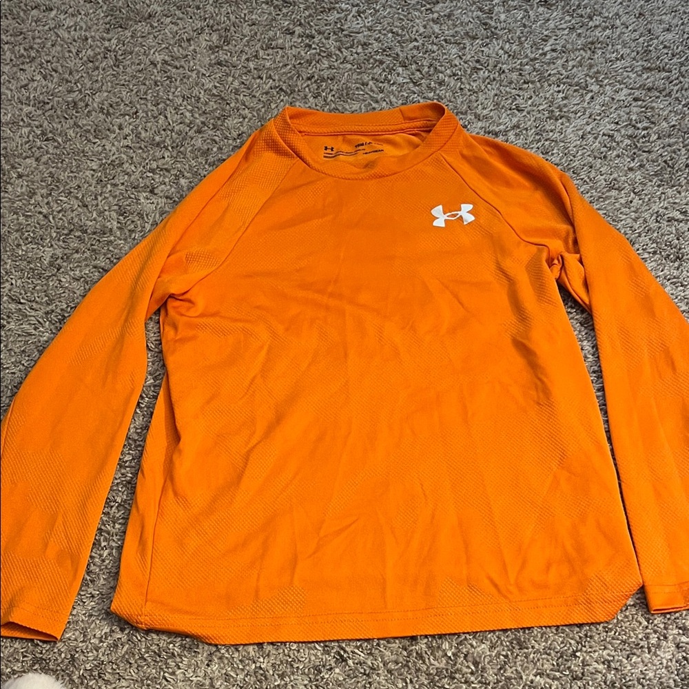 Under Armour Kids Bright Orange Long Sleeve Tee